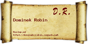 Dominek Robin névjegykártya